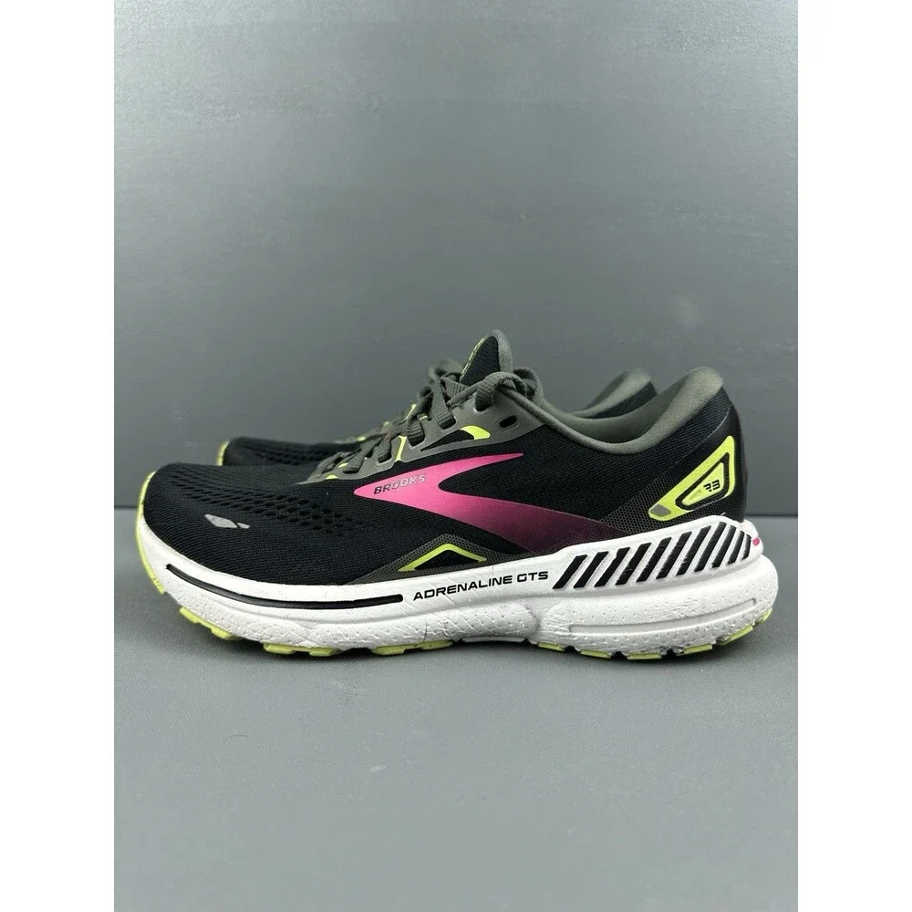 Brooks Adrenaline GTS 23 1203811D037 Black Running Shoes Sneakers Womens 7.5 B